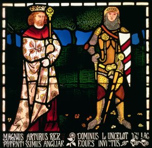 El rey Arturo y Sir Lancelot, 1862 de William Morris